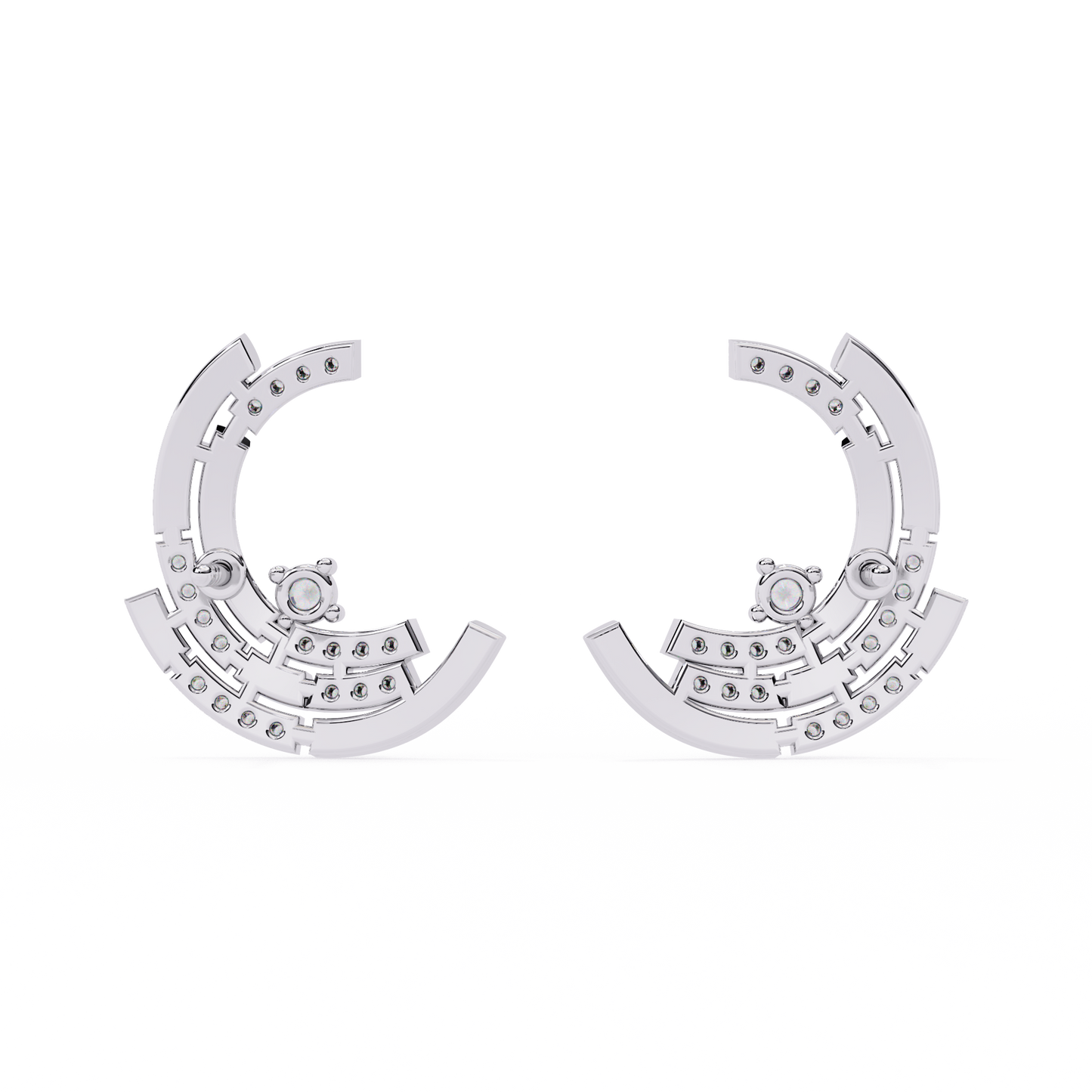 Geometric Diamond Hoop Earrings – Modern Art Deco