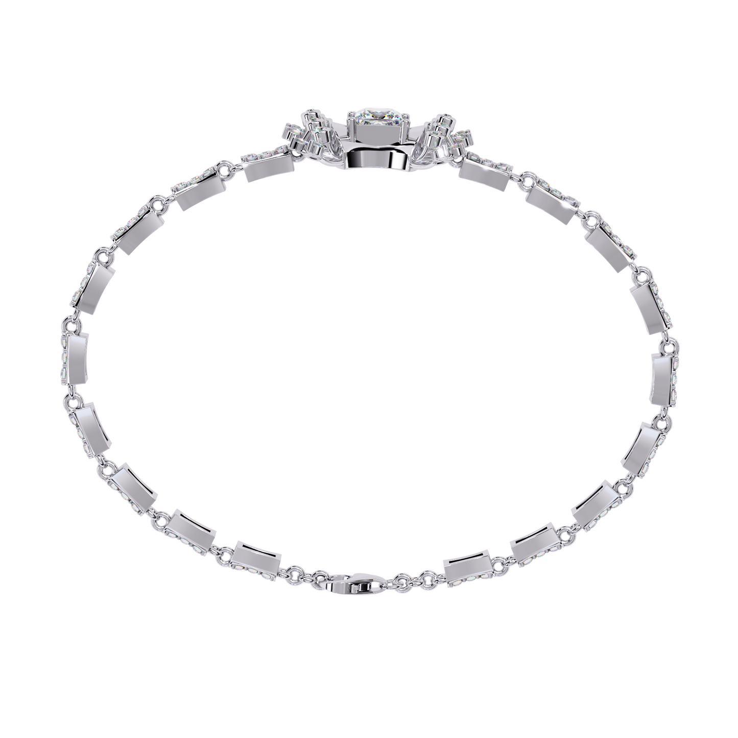 Gold Princess Cut Lab Grown Diamond Bracelet