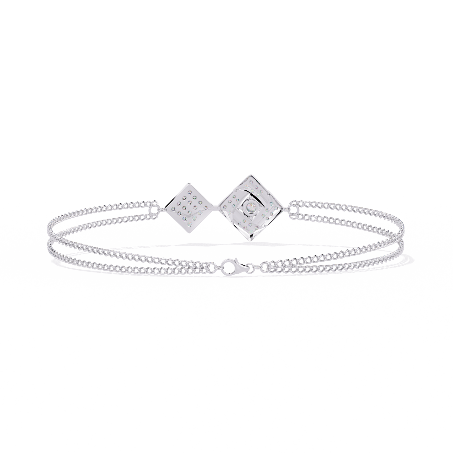 Round Lab Grown Diamond Geometric Bracelet