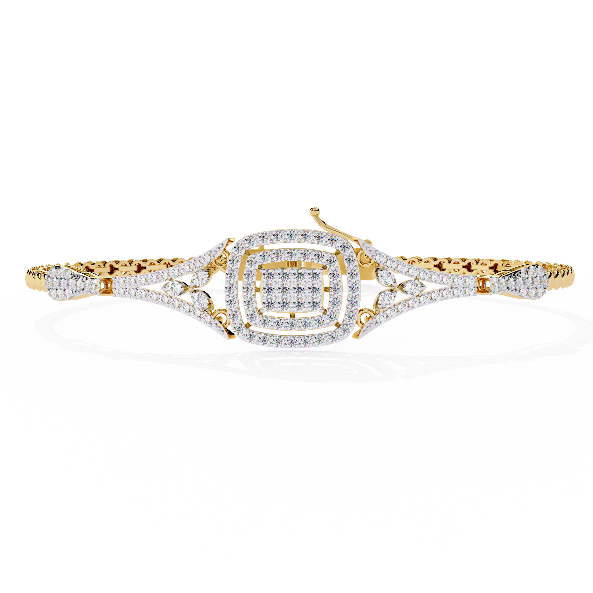 Buy Classic Cluster Lab Grown Diamond Bangle Timeless Style