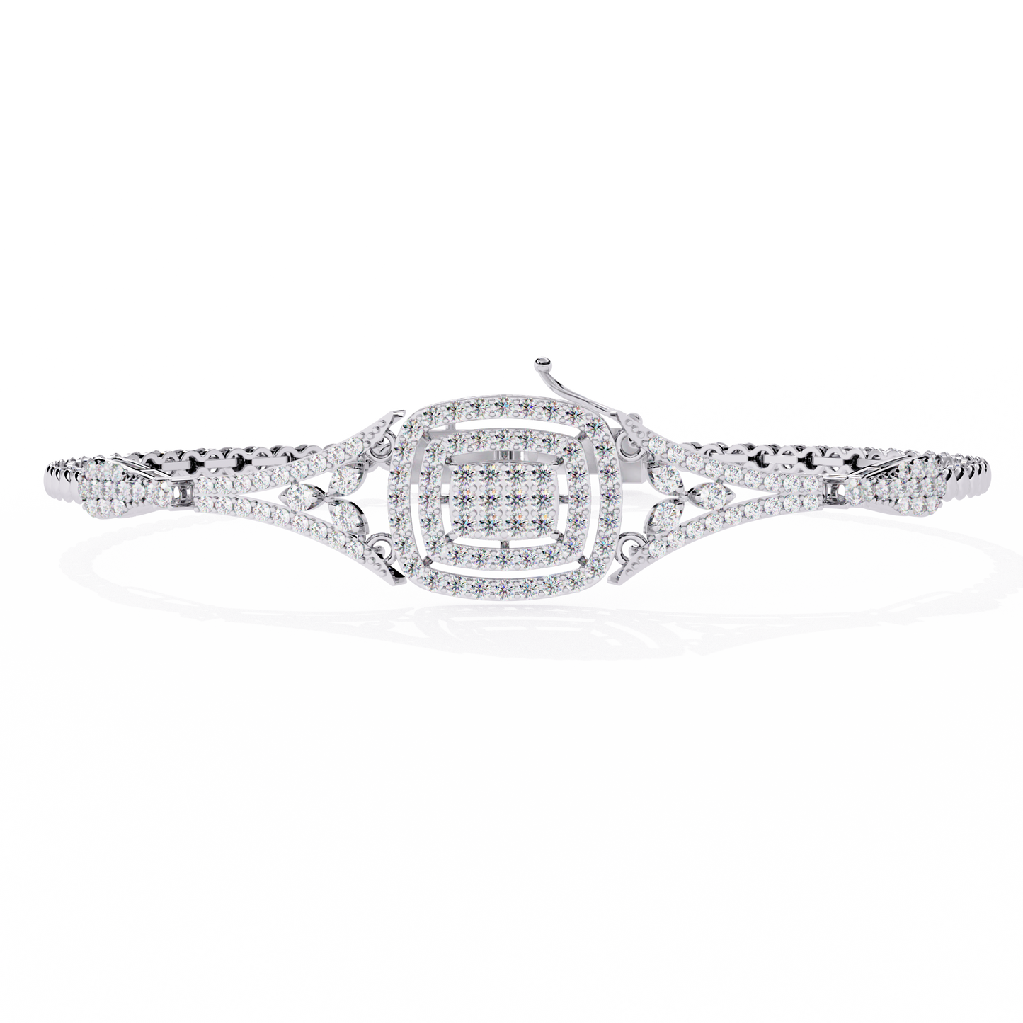 Buy Classic Cluster Lab Grown Diamond Bangle Timeless Style