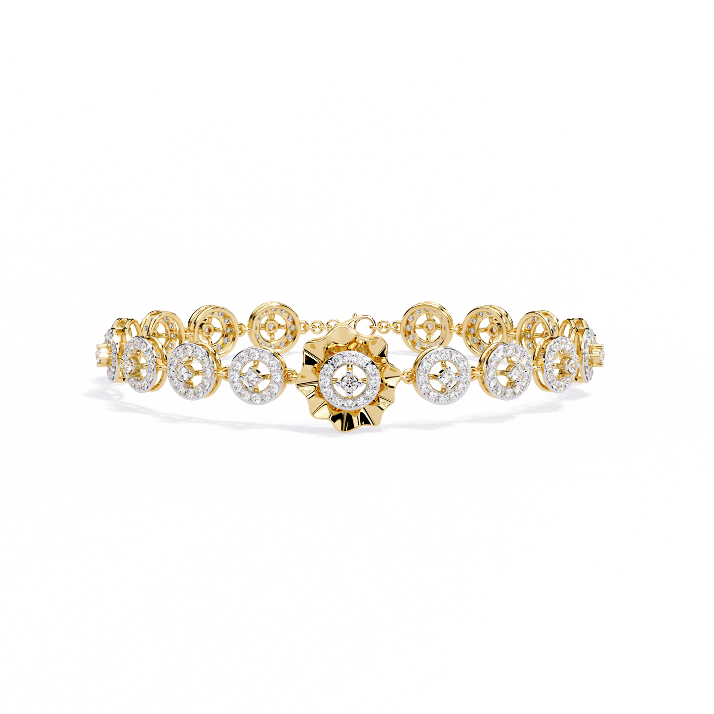 flower Round Lab Grown Diamonds Bracelet
