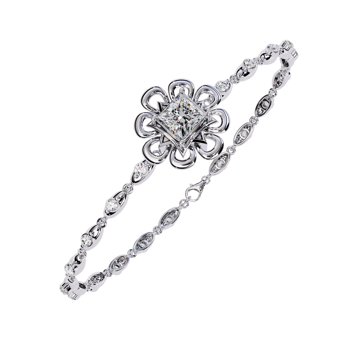Round Lab Grown Diamonds Bracelet with