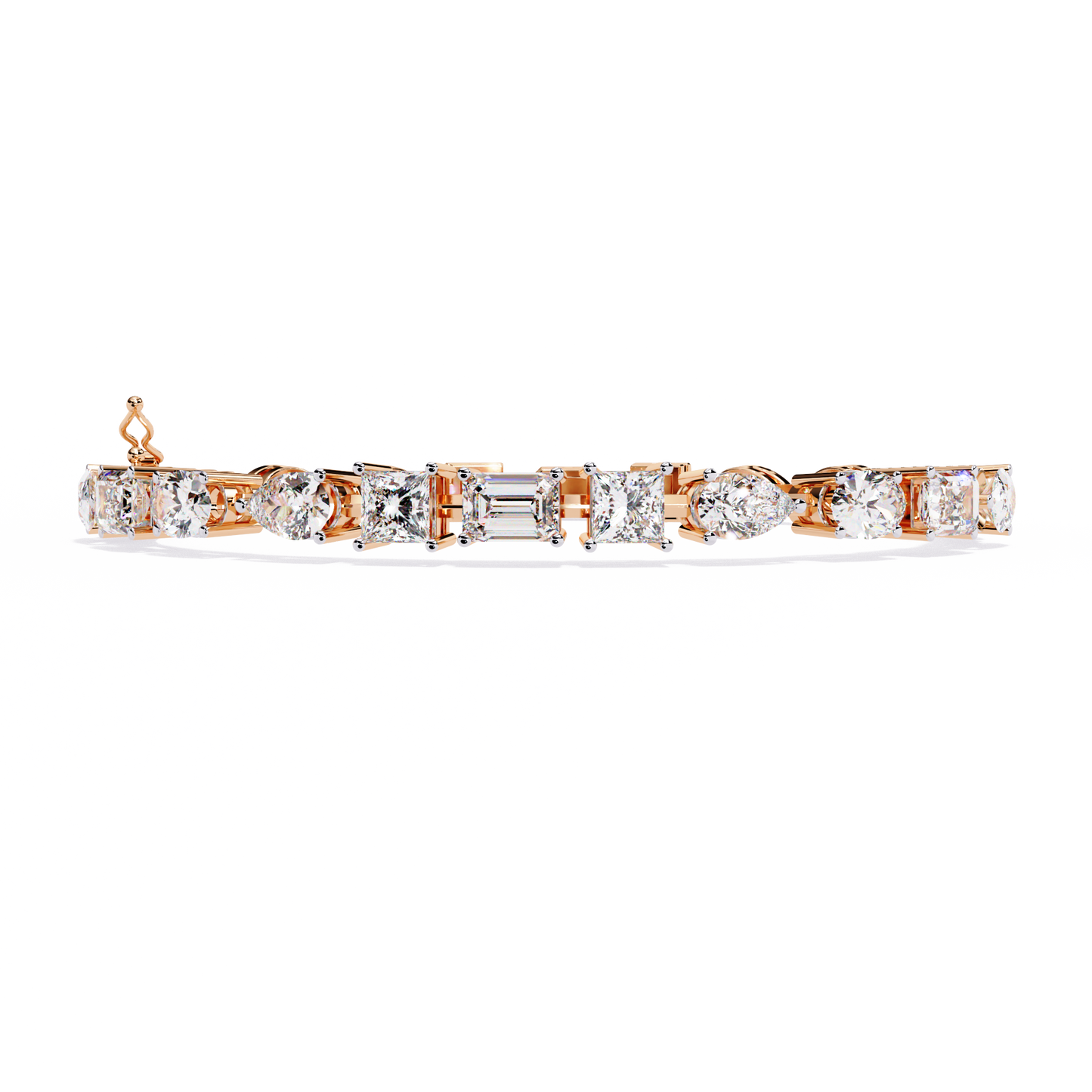 Mixed-Cut Lab Grown Diamond Tennis Bracelet