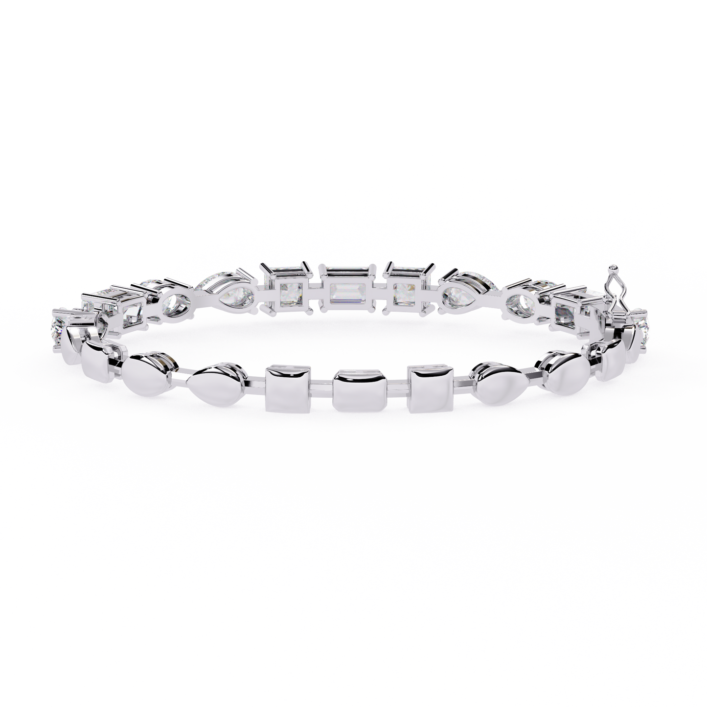 Mixed-Cut Lab Grown Diamond Tennis Bracelet
