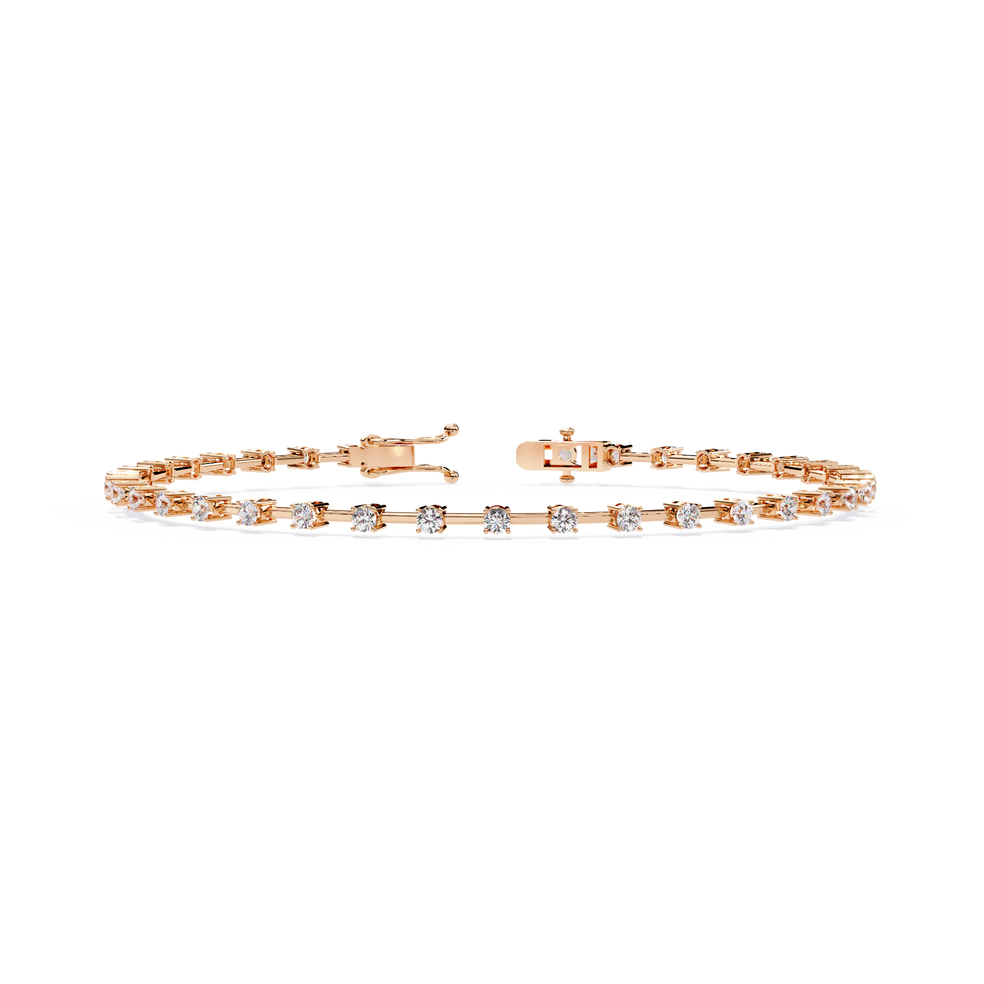 Round Cut Lab Grown Diamond Bracelet Petite Bar Tennis Bracelet