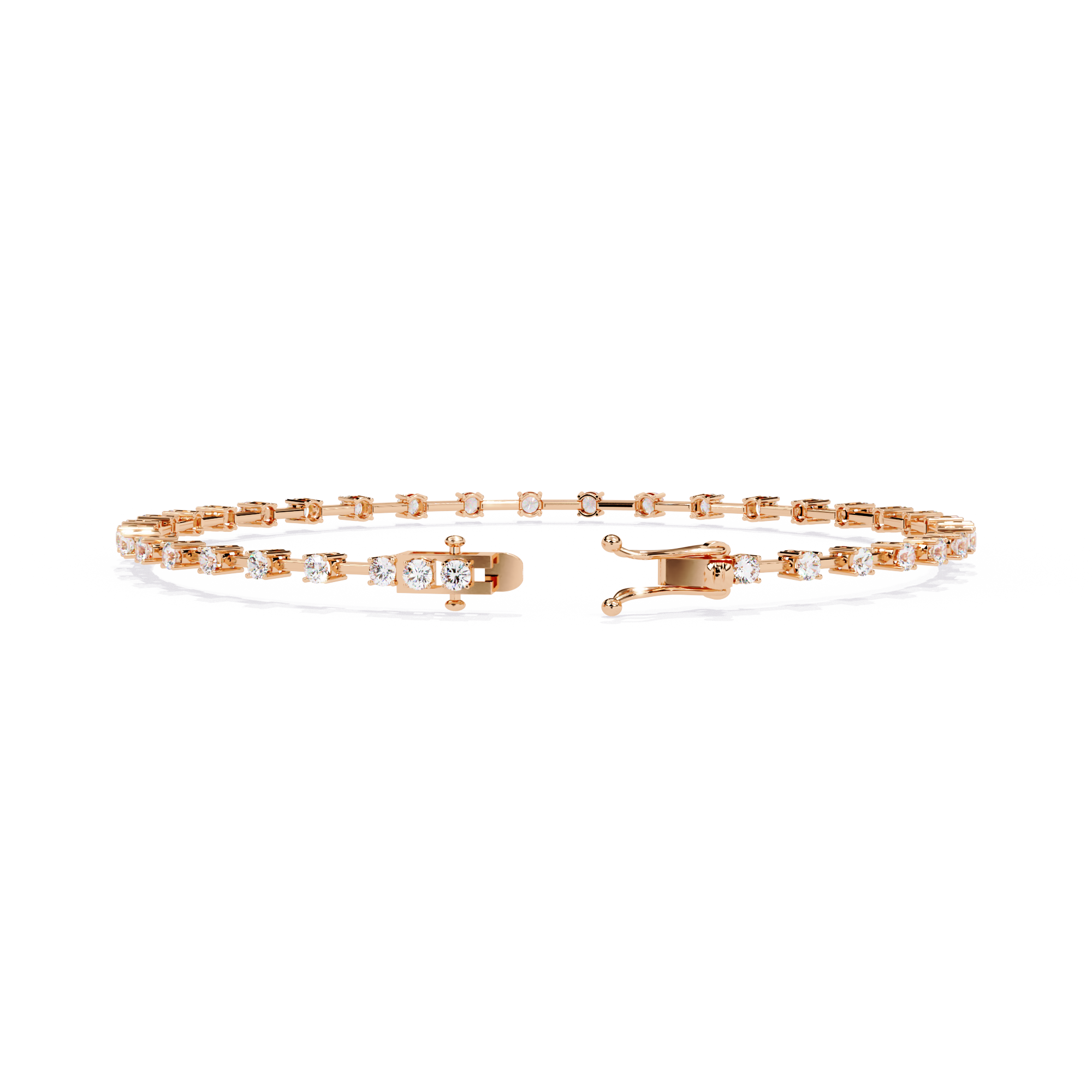Round Cut Lab Grown Diamond Bracelet Petite Bar Tennis Bracelet