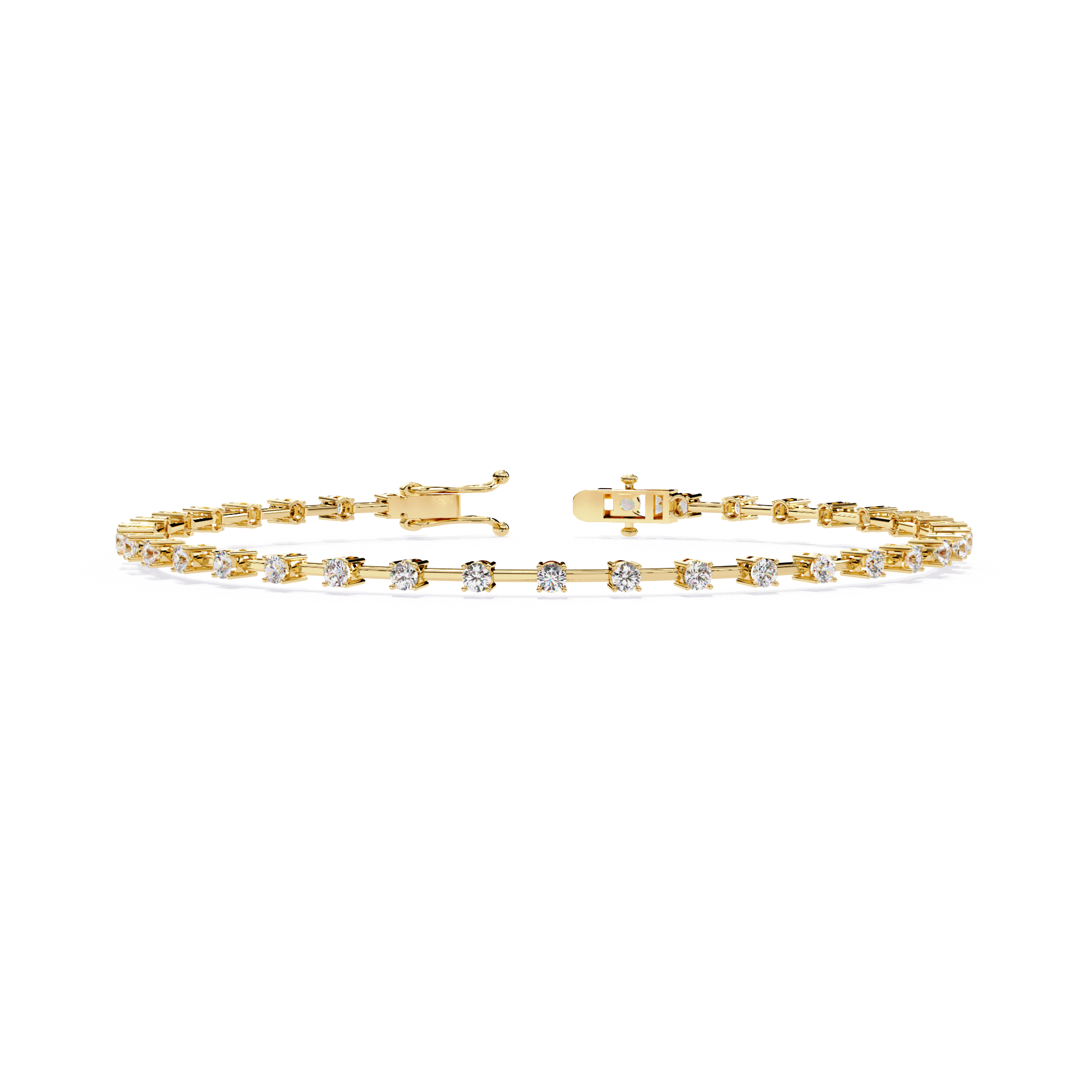 Round Cut Lab Grown Diamond Bracelet Petite Bar Tennis Bracelet