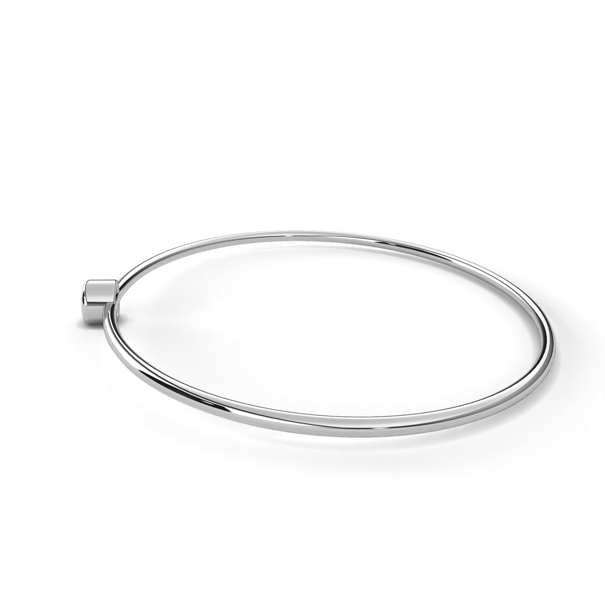 Single Diamond Bezel Cuff Bracelet
