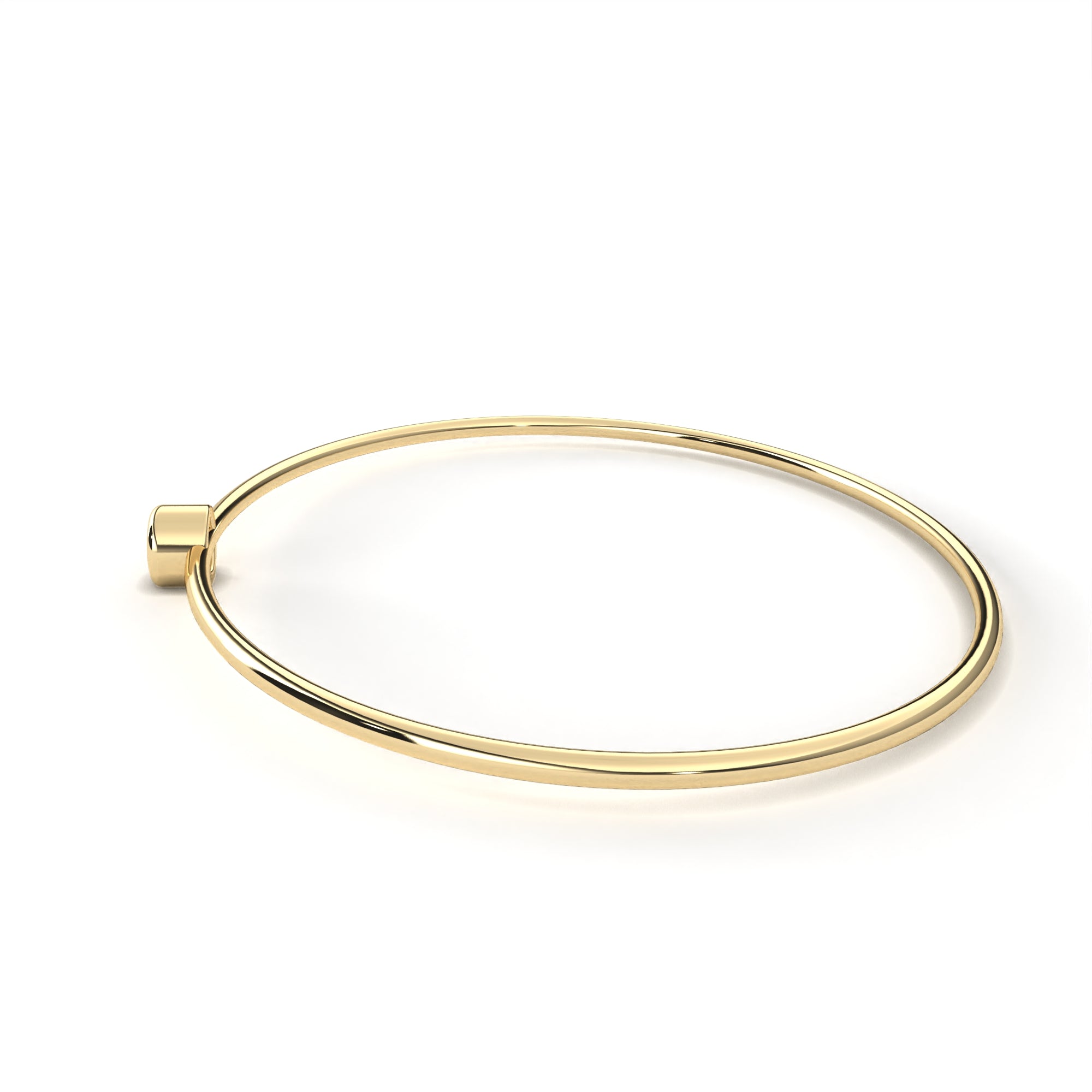 Single Diamond Bezel Cuff Bracelet