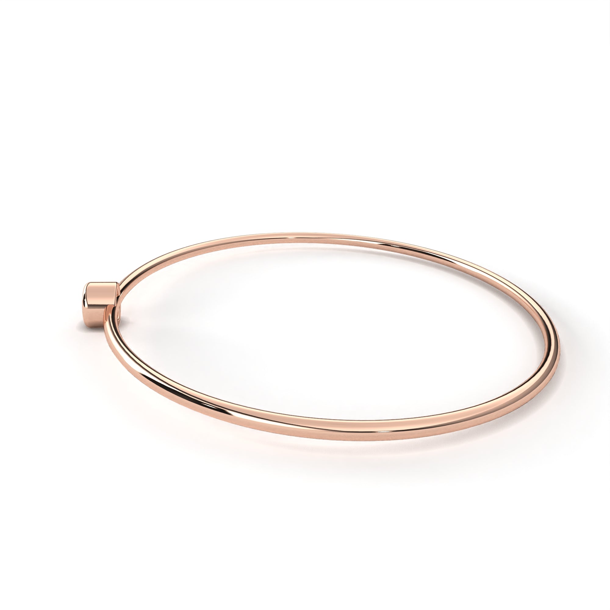 Single Diamond Bezel Cuff Bracelet