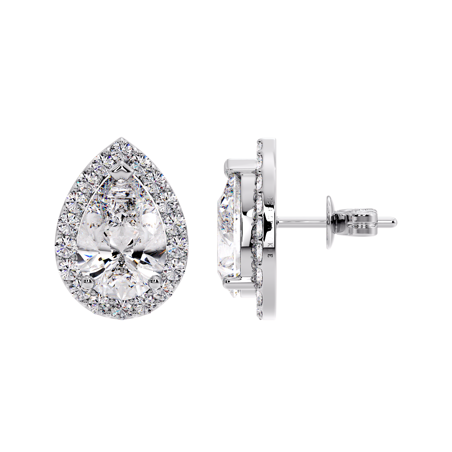PEAR HALO EARRING