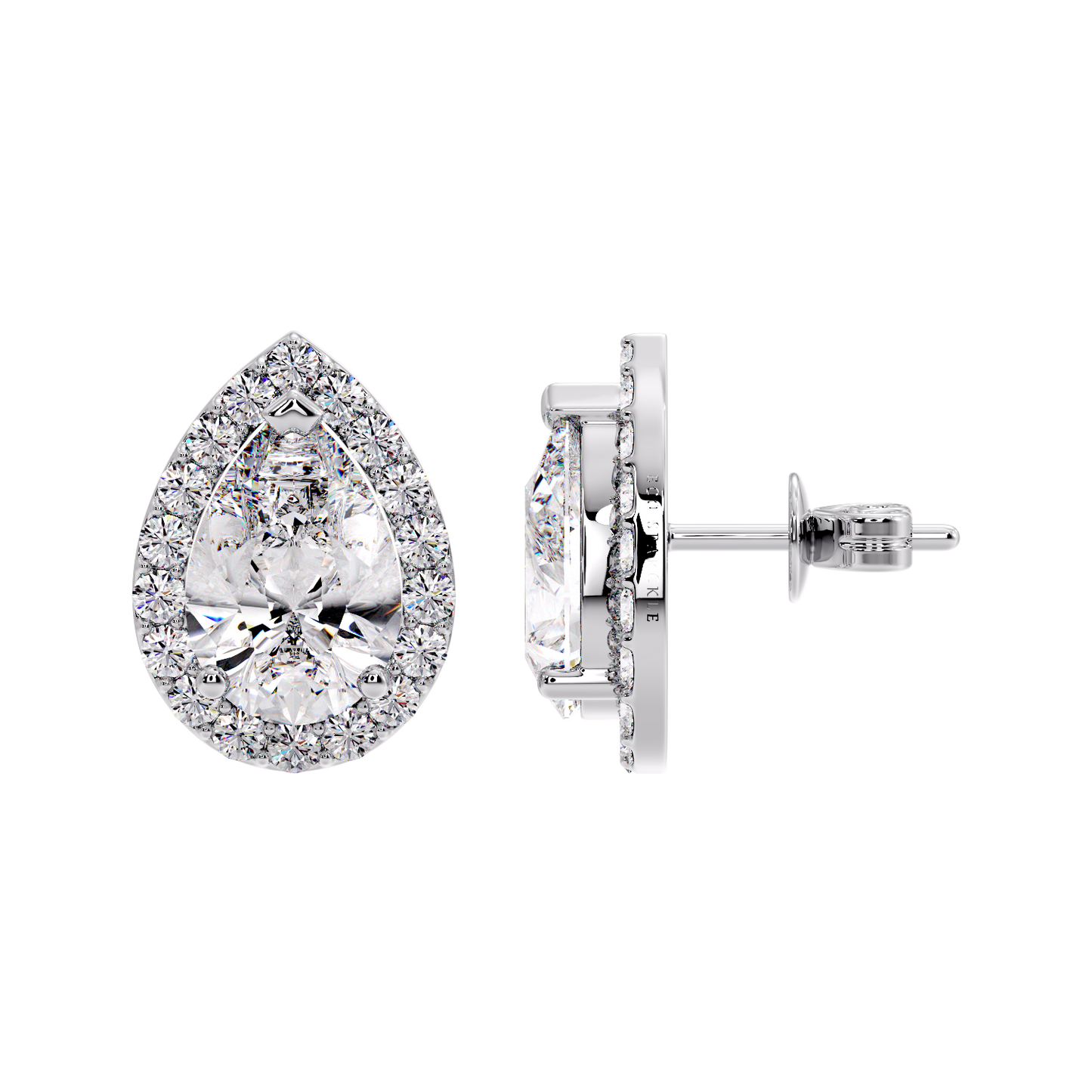 PEAR HALO EARRING