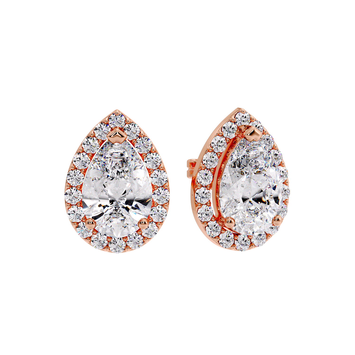 PEAR HALO EARRING