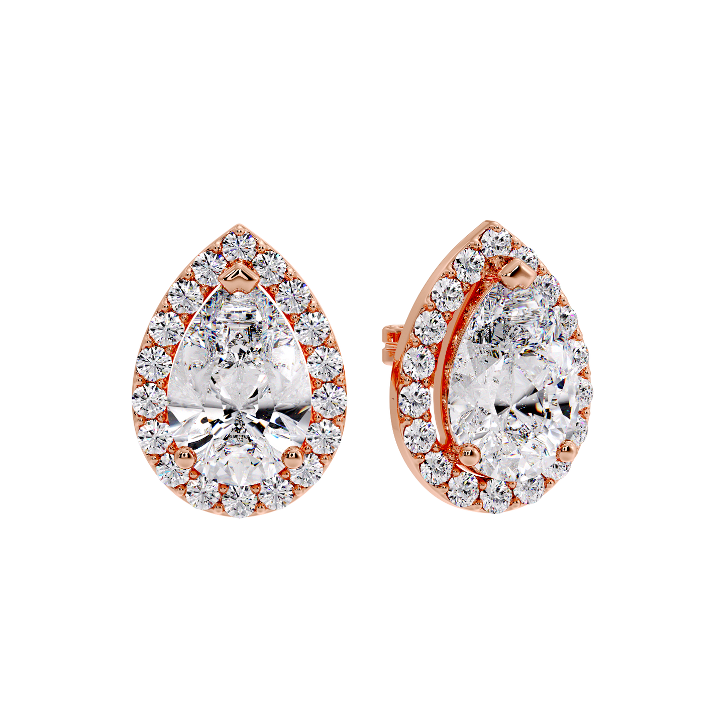 PEAR HALO EARRING