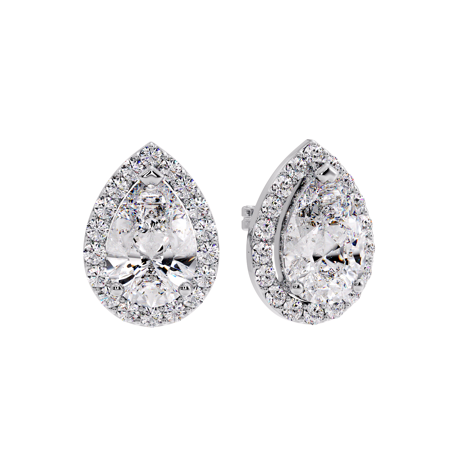 PEAR HALO EARRING