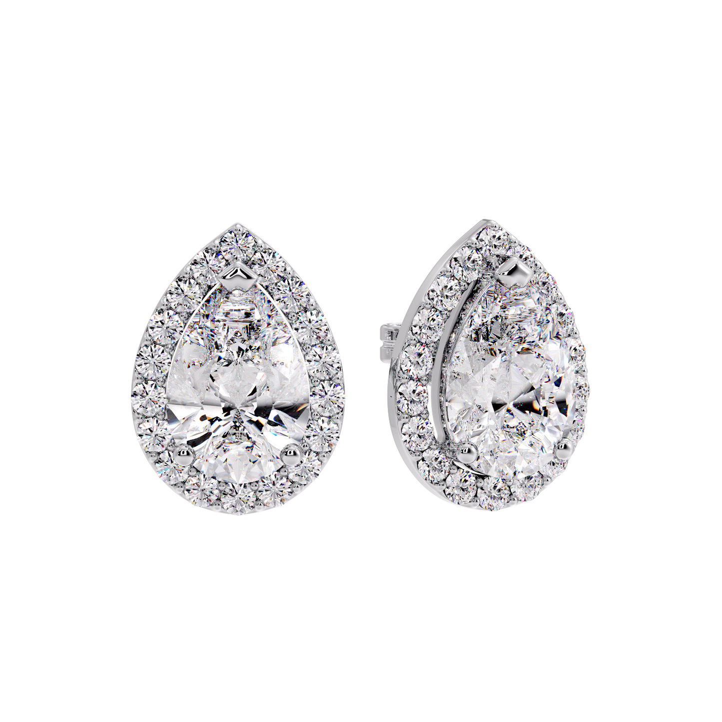 PEAR HALO EARRING