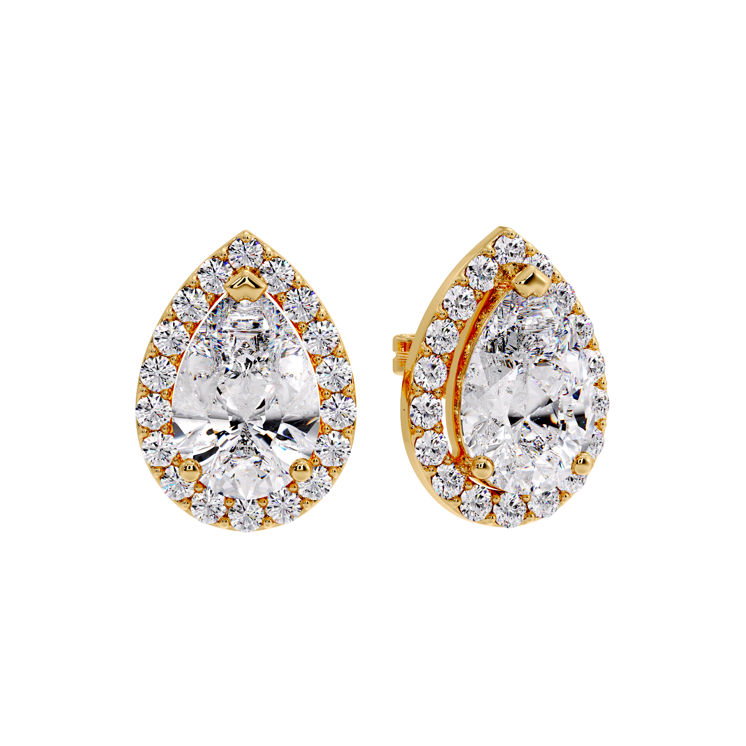 PEAR HALO EARRING