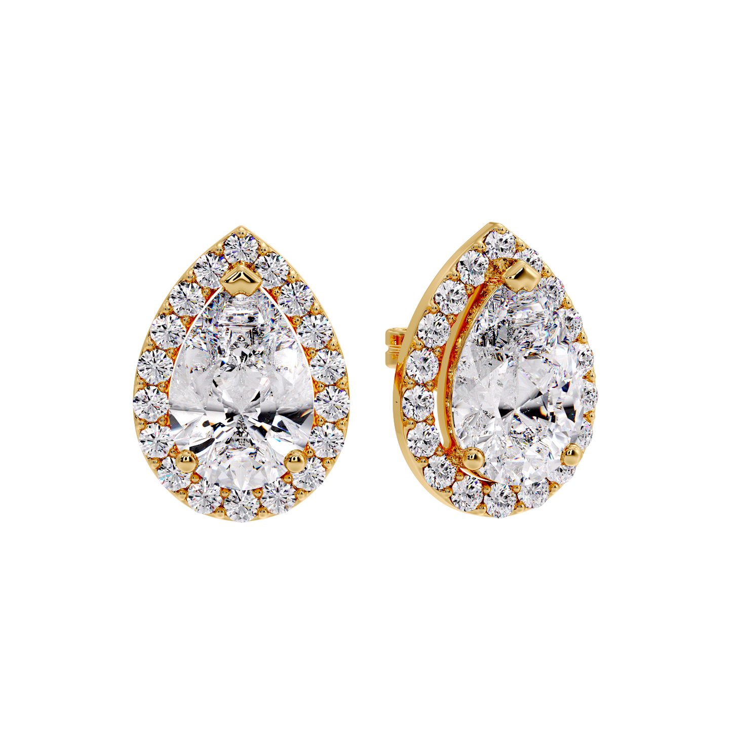PEAR HALO EARRING