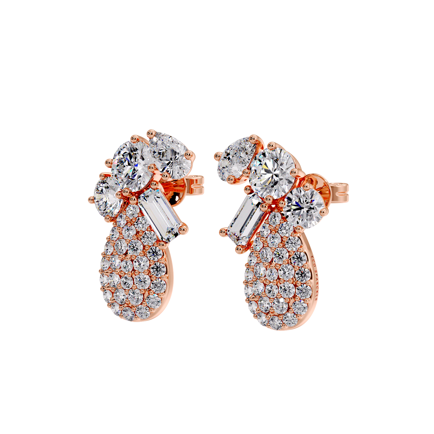ROUND IN PEAR SHAPE EARRING