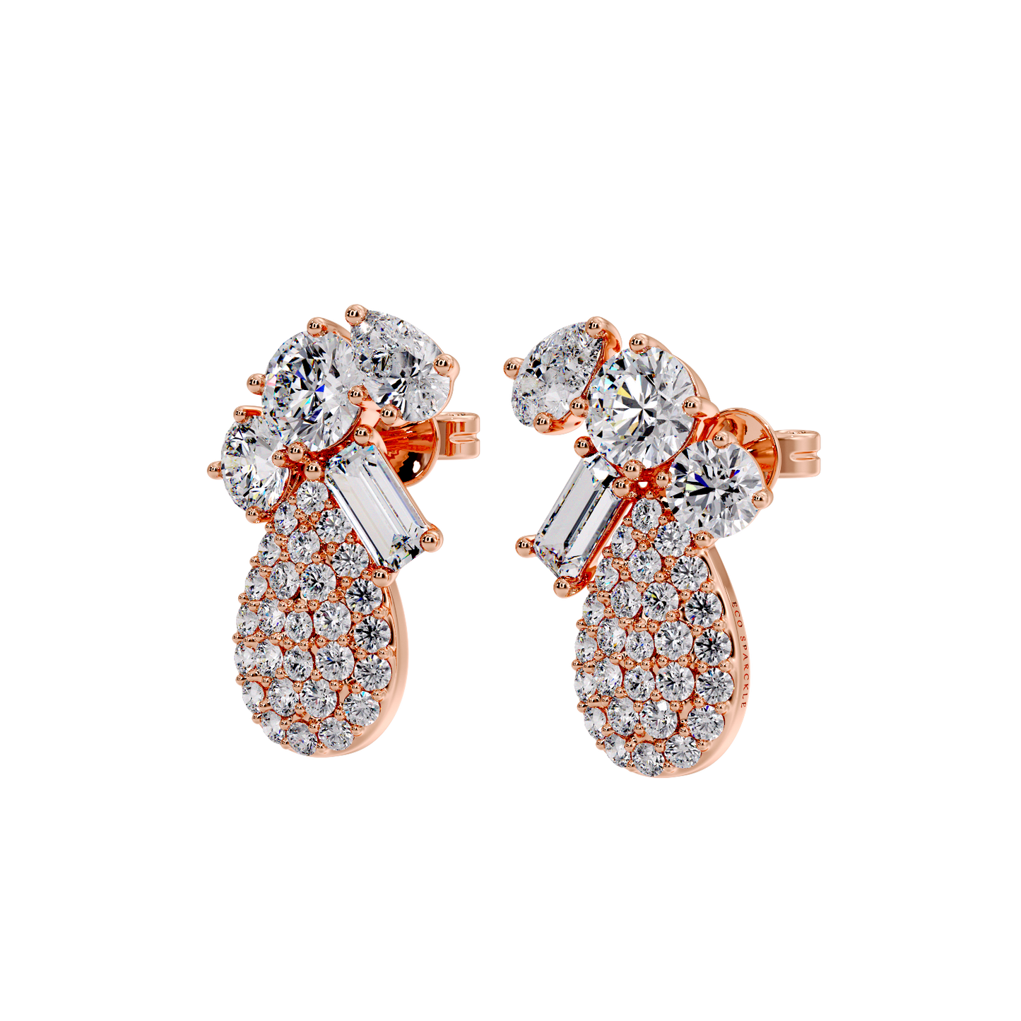ROUND IN PEAR SHAPE EARRING