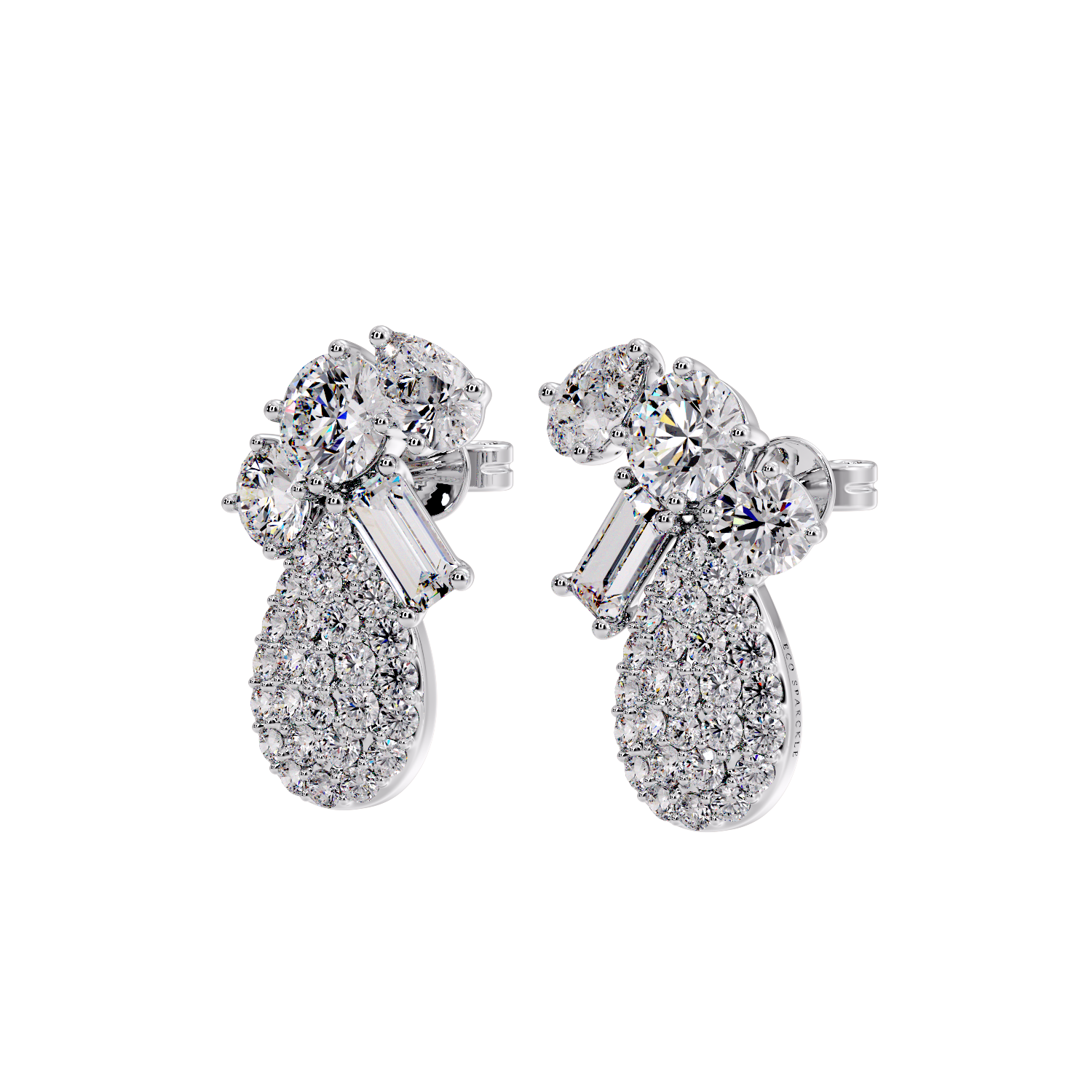 ROUND IN PEAR SHAPE EARRING