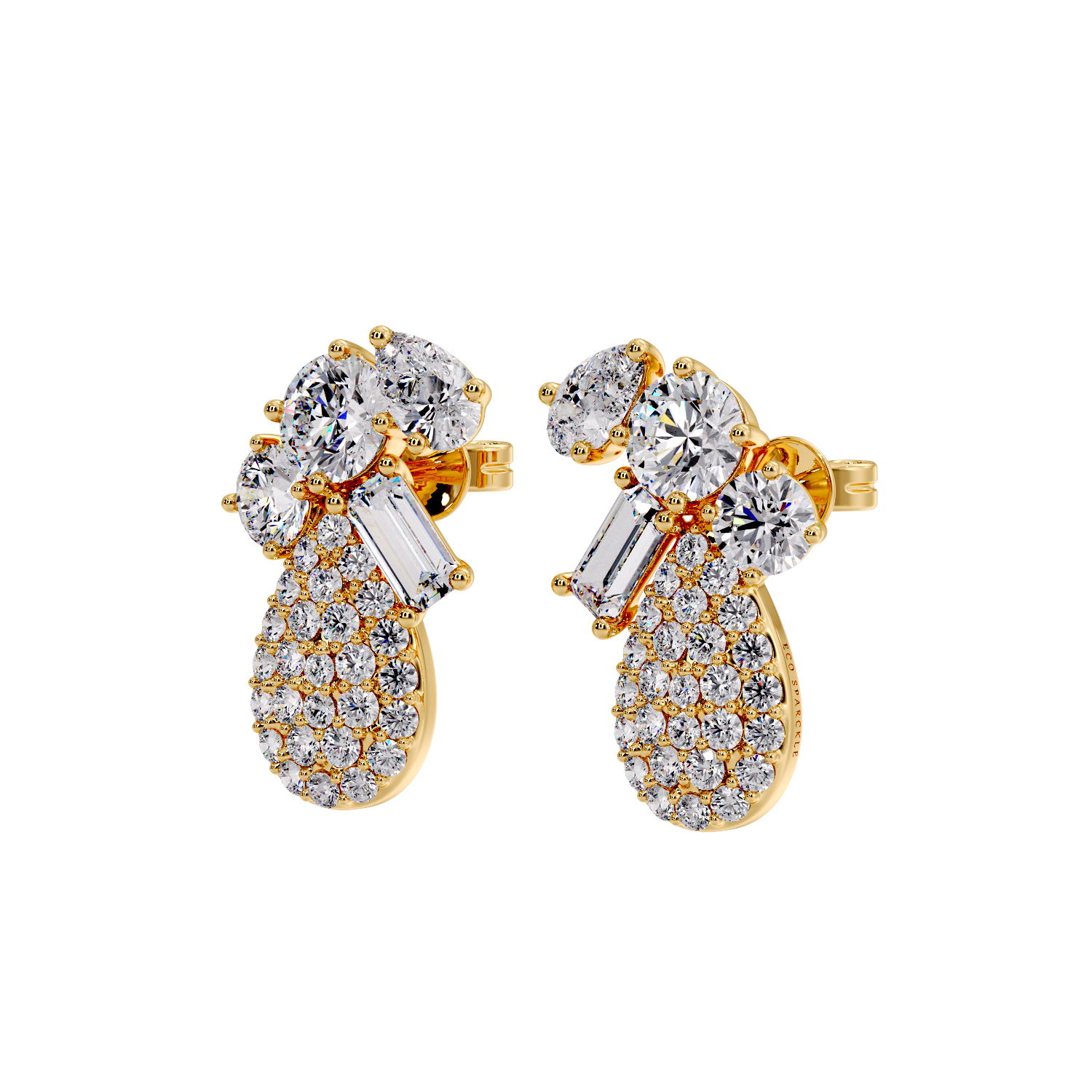 ROUND IN PEAR SHAPE EARRING