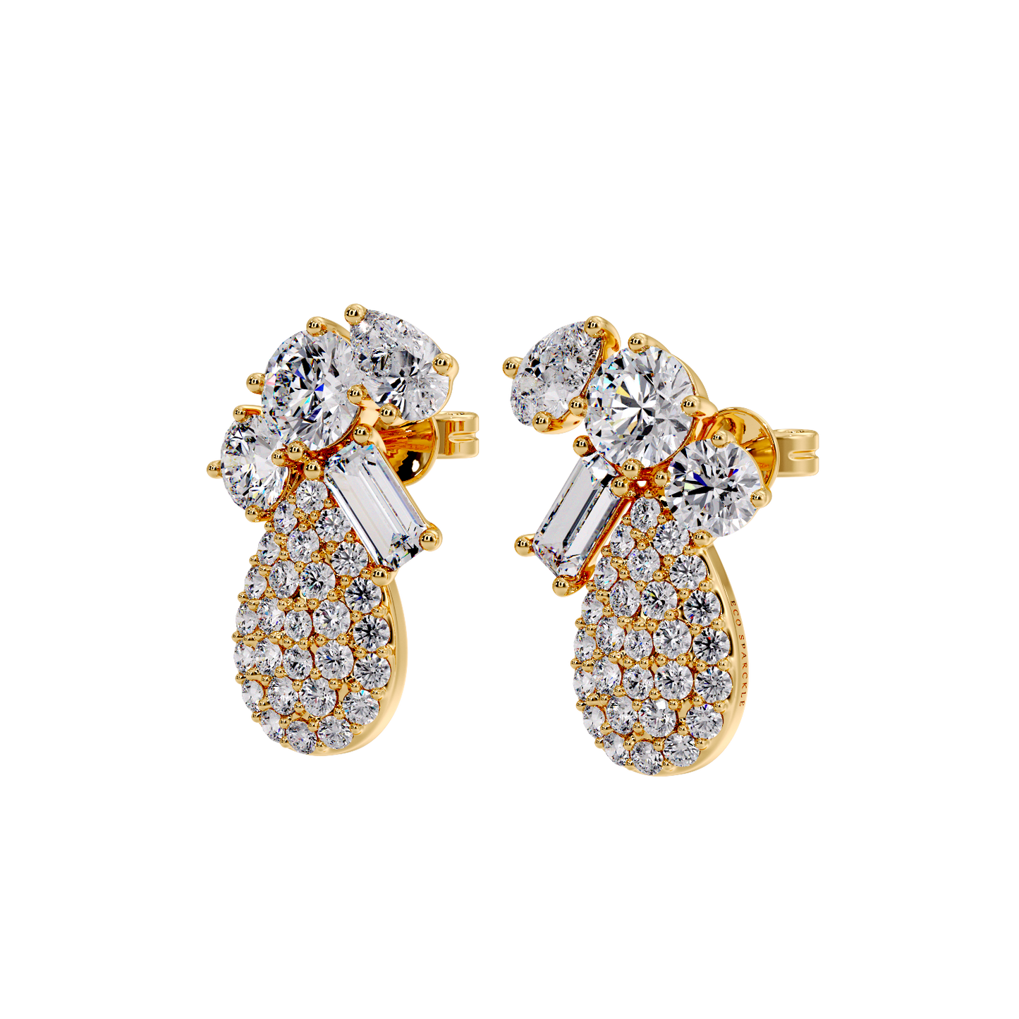 ROUND IN PEAR SHAPE EARRING