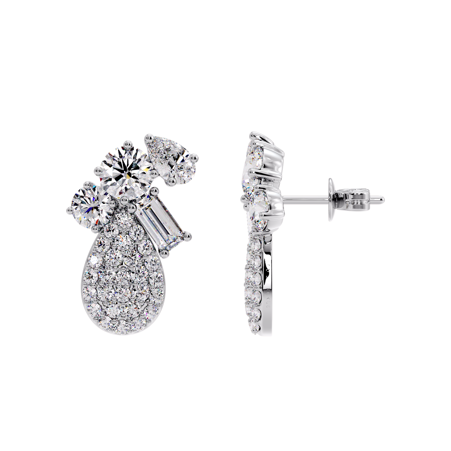 ROUND IN PEAR SHAPE EARRING