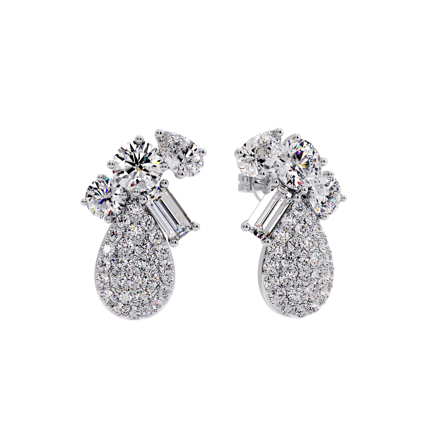 ROUND IN PEAR SHAPE EARRING