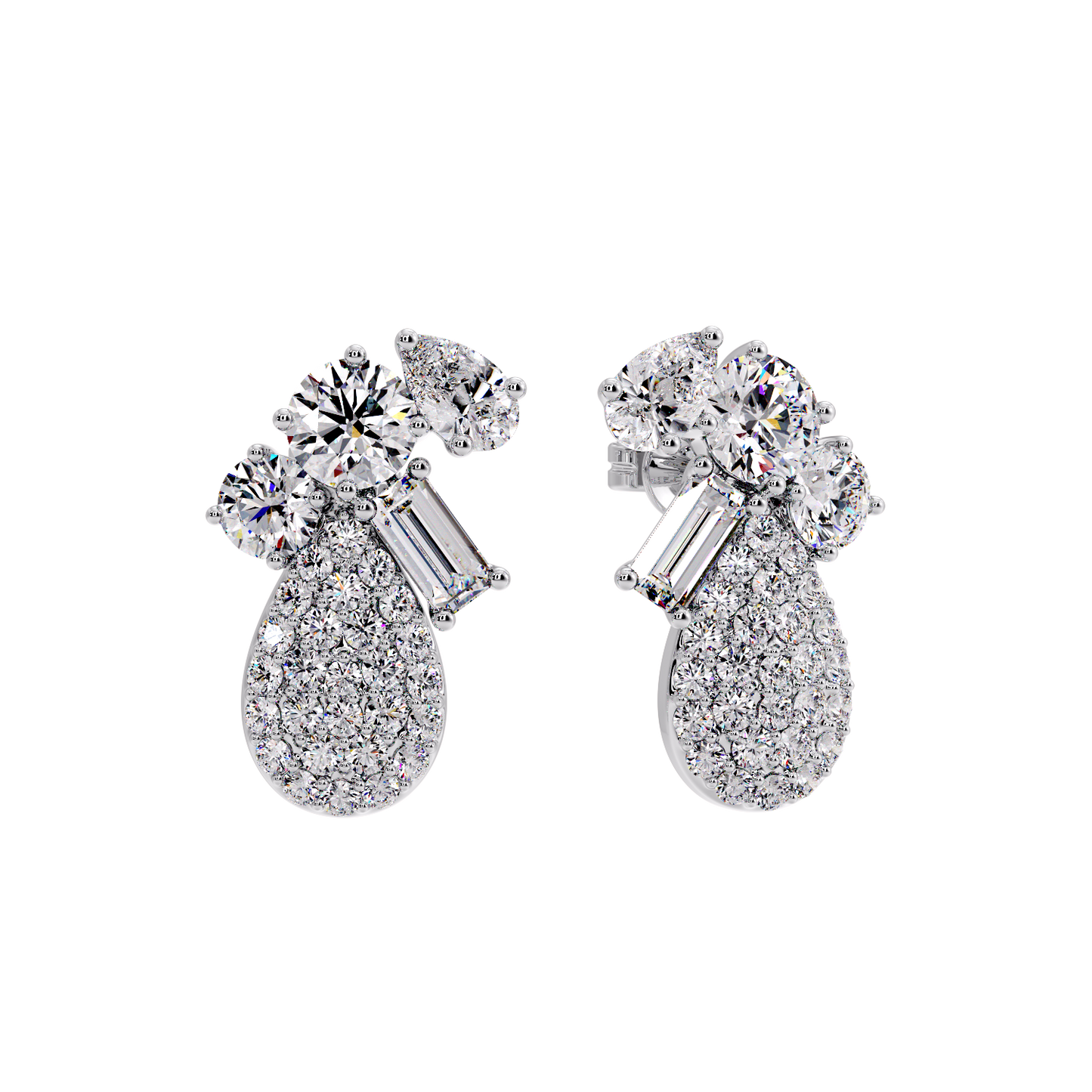 ROUND IN PEAR SHAPE EARRING