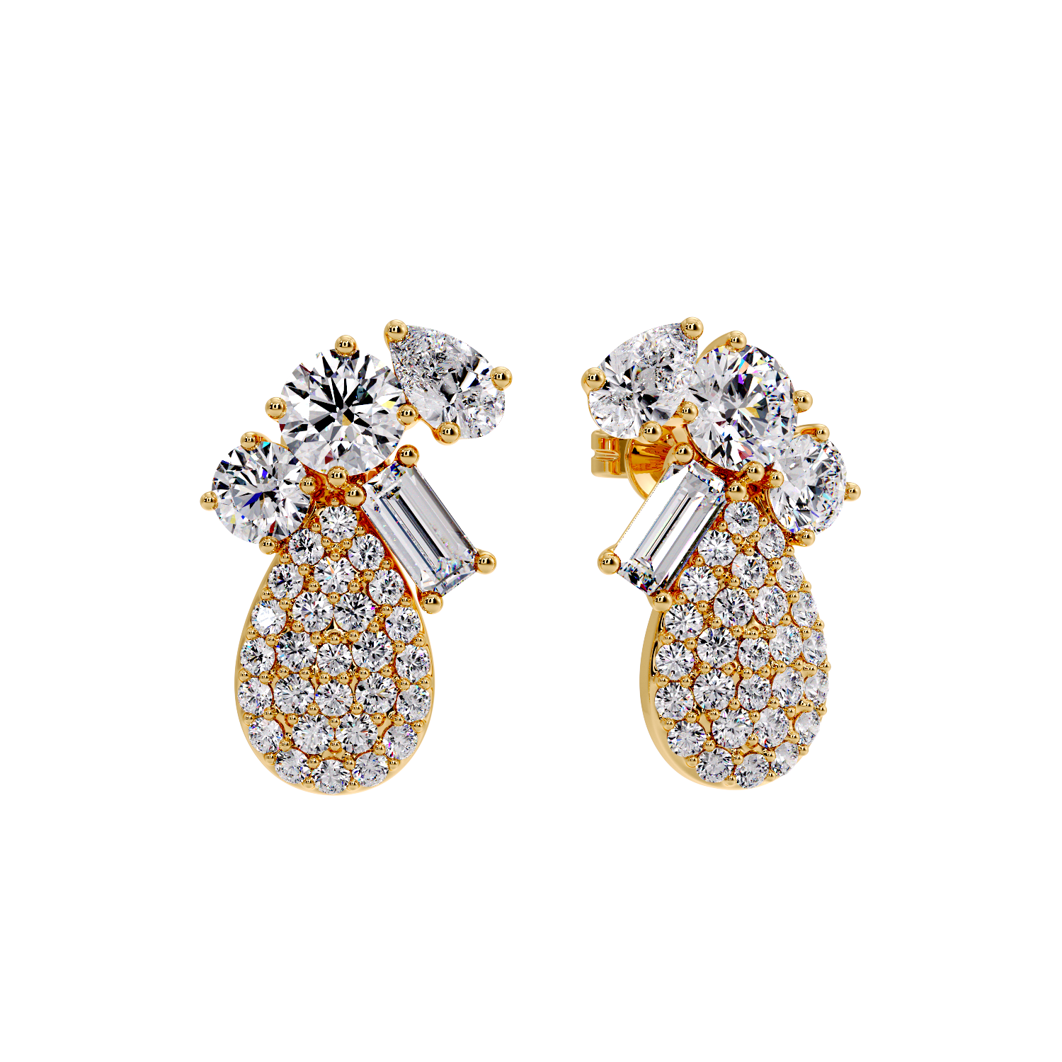 ROUND IN PEAR SHAPE EARRING