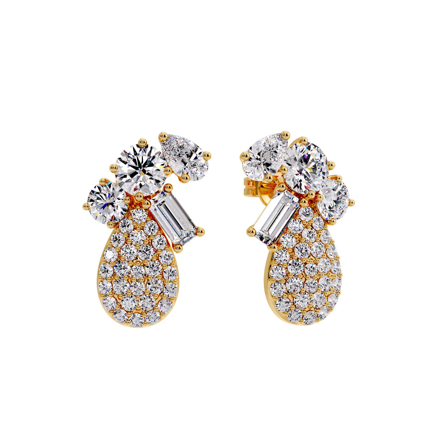 ROUND IN PEAR SHAPE EARRING