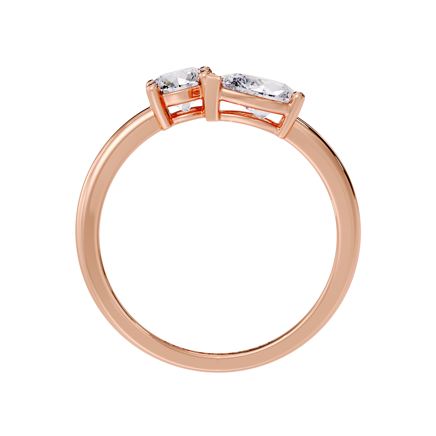 TWO STONE RING ROUND & PEAR