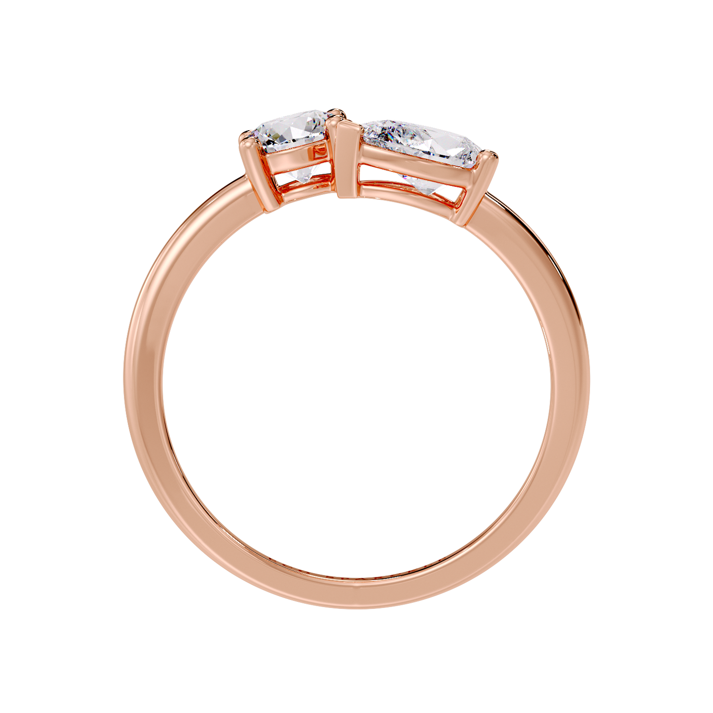 TWO STONE RING ROUND & PEAR