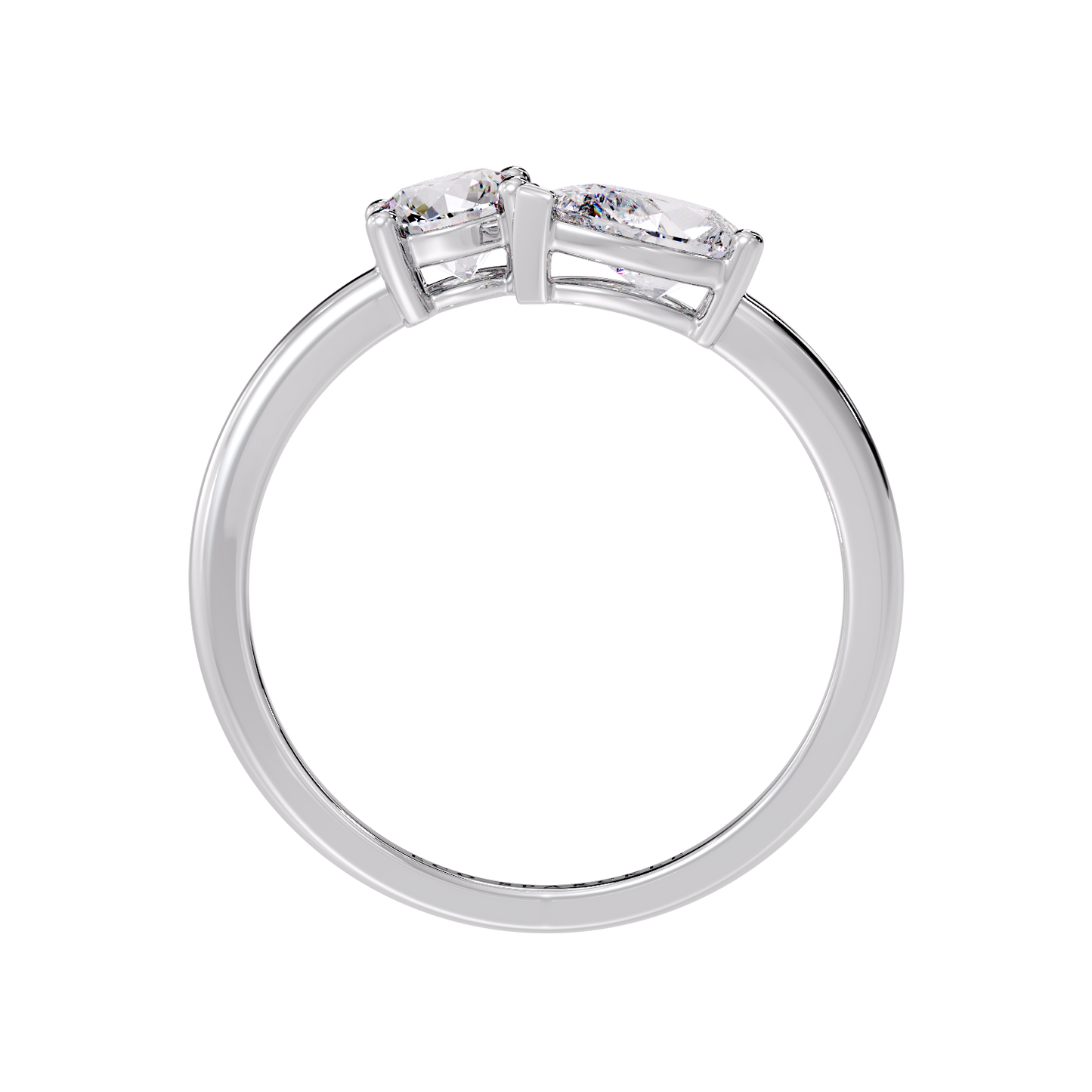 TWO STONE RING ROUND & PEAR
