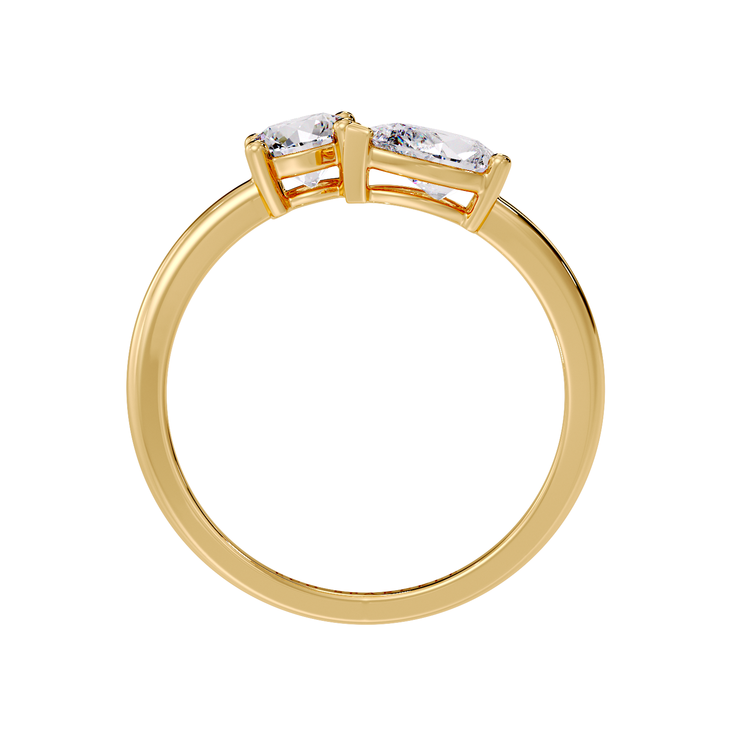 TWO STONE RING ROUND & PEAR