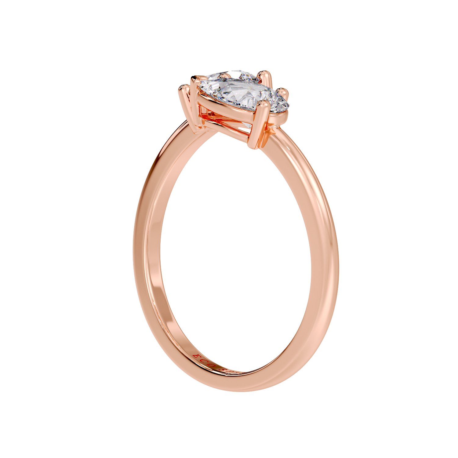 TWO STONE RING ROUND & PEAR