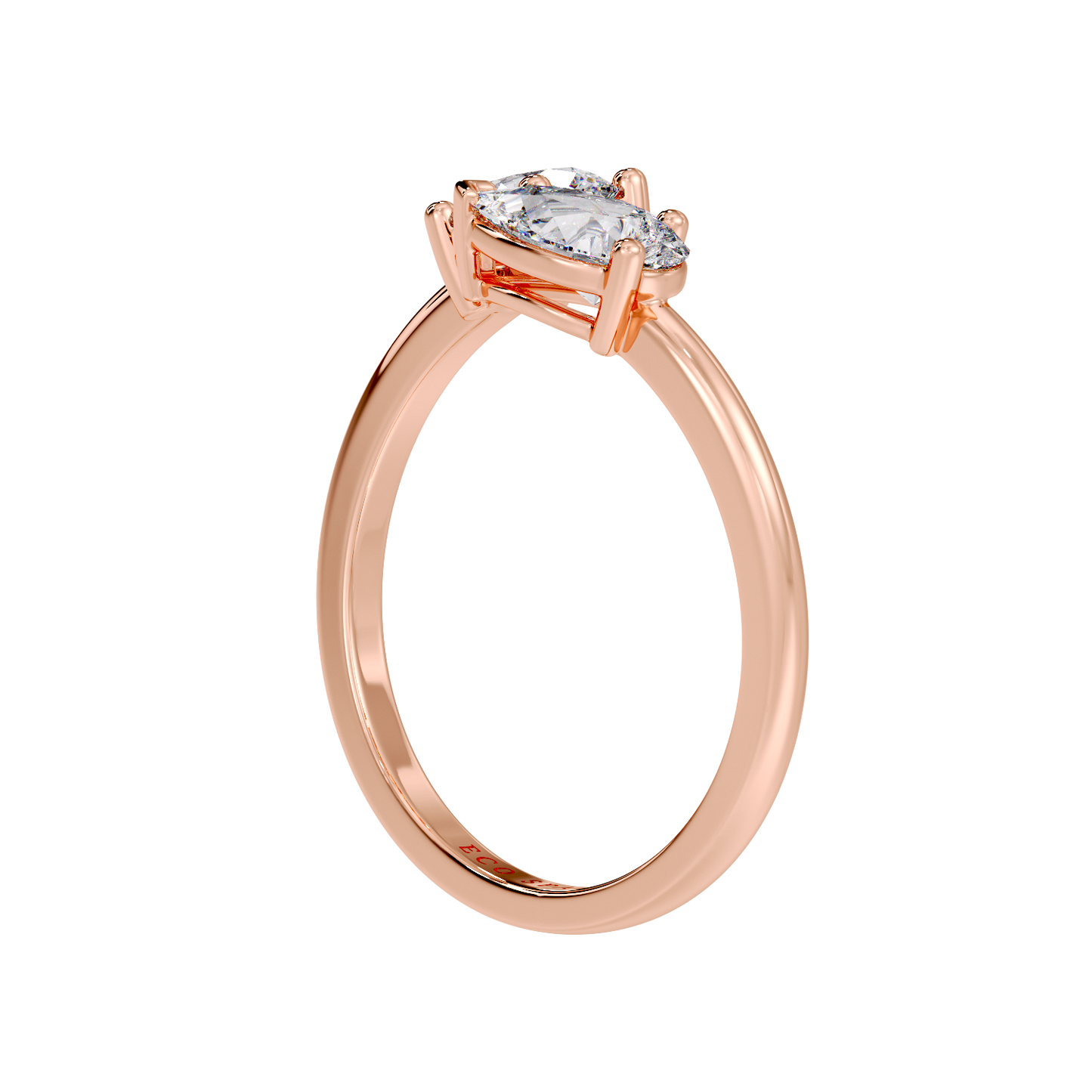 TWO STONE RING ROUND & PEAR