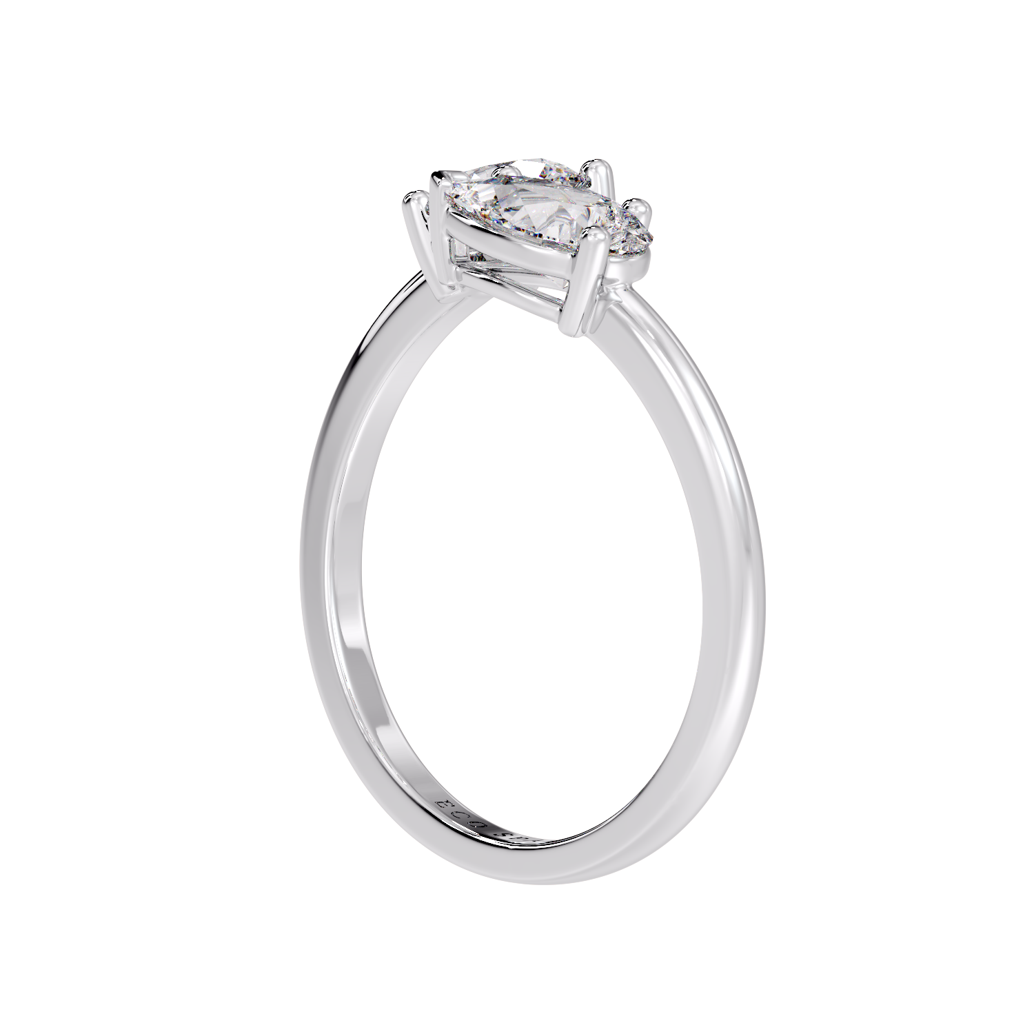 TWO STONE RING ROUND & PEAR