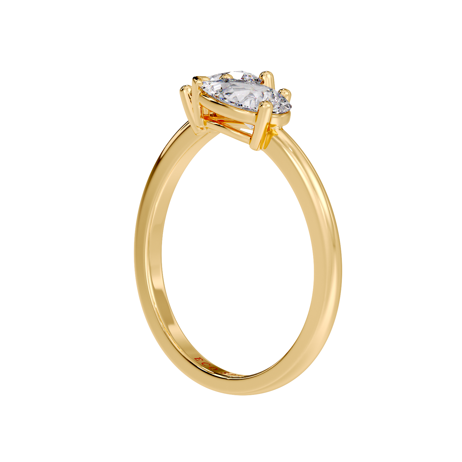 TWO STONE RING ROUND & PEAR