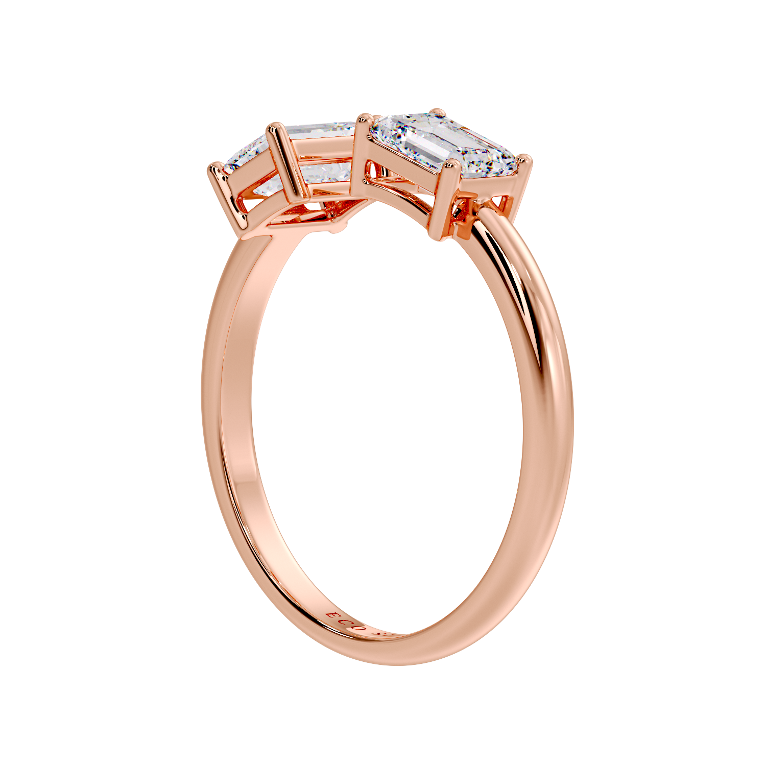 TWO STONE RING WITH TWO EMERALD