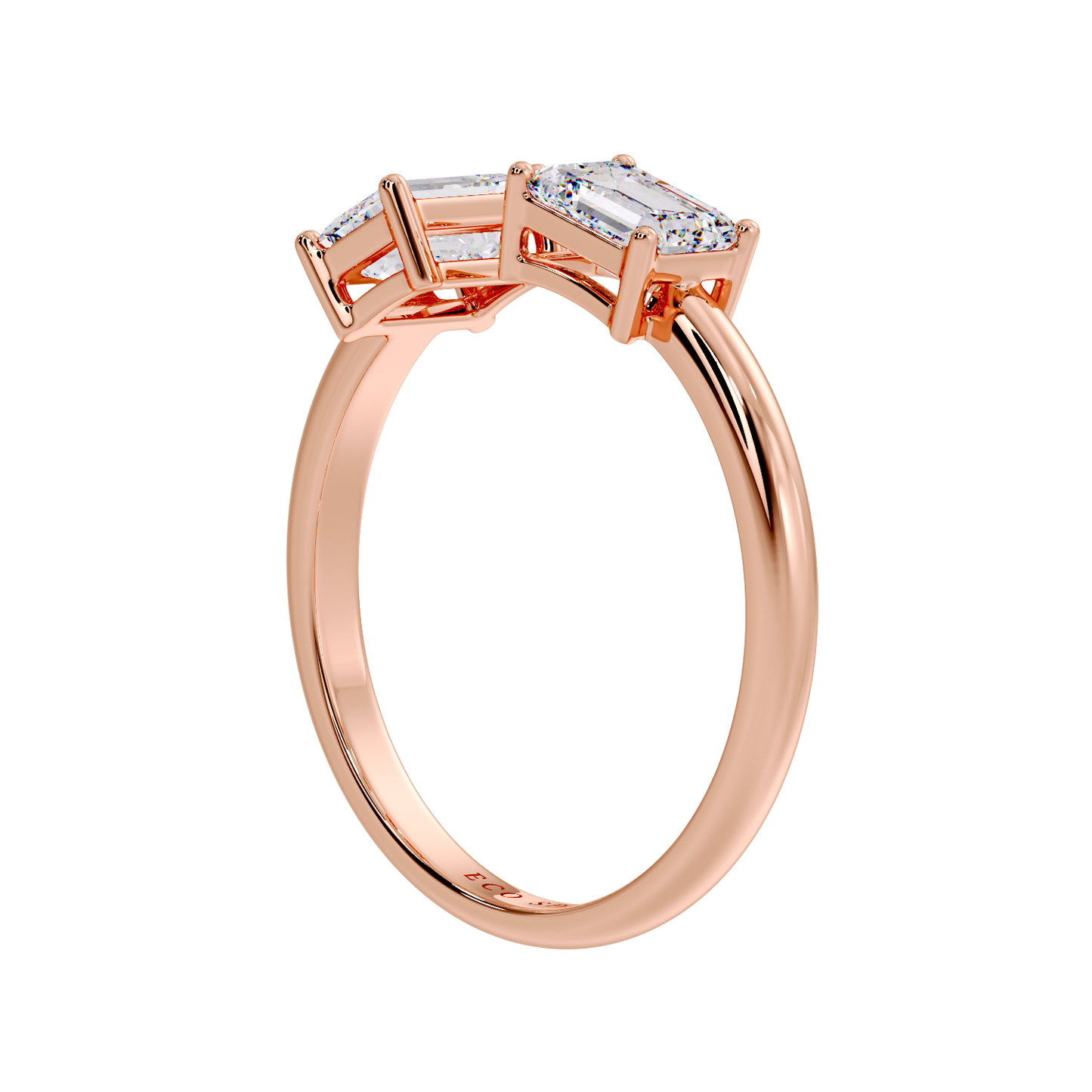 TWO STONE RING WITH TWO EMERALD
