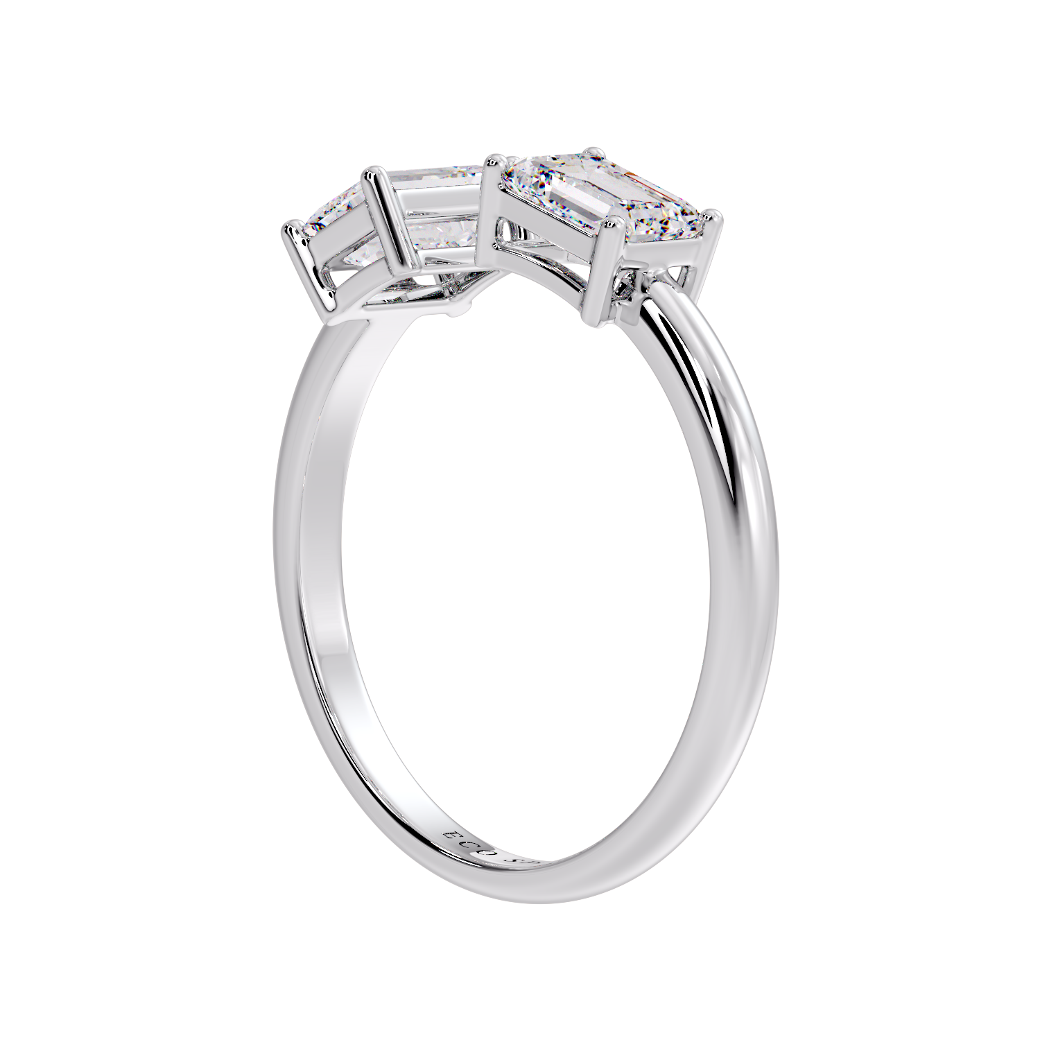 TWO STONE RING WITH TWO EMERALD