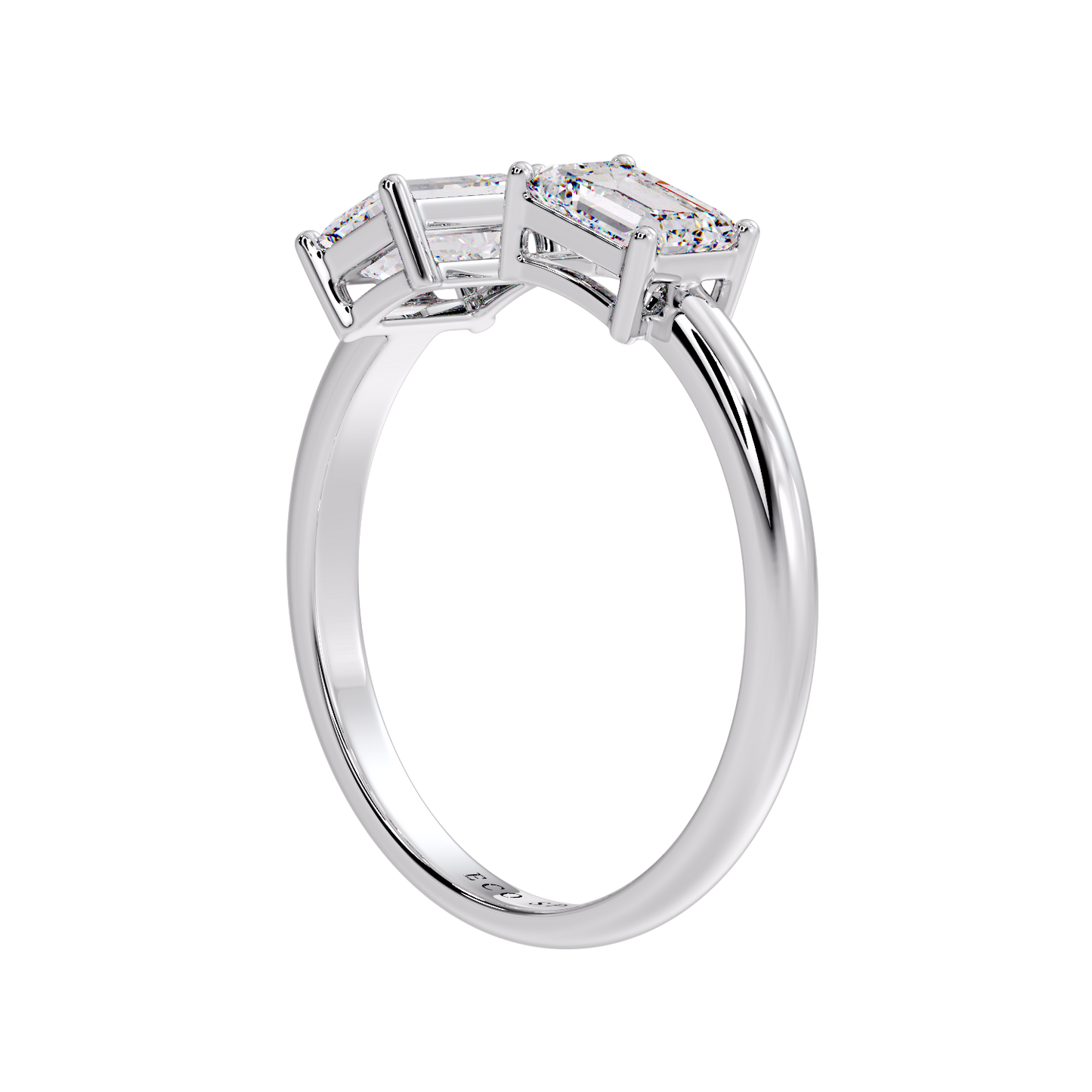 TWO STONE RING WITH TWO EMERALD