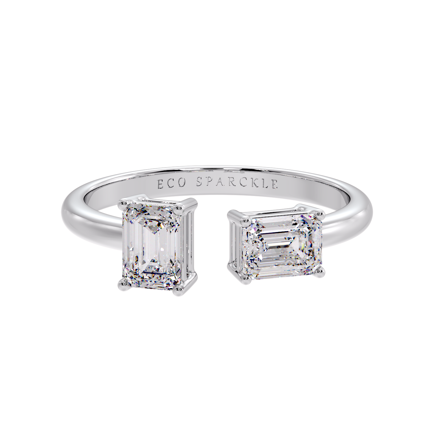 TWO STONE RING WITH TWO EMERALD