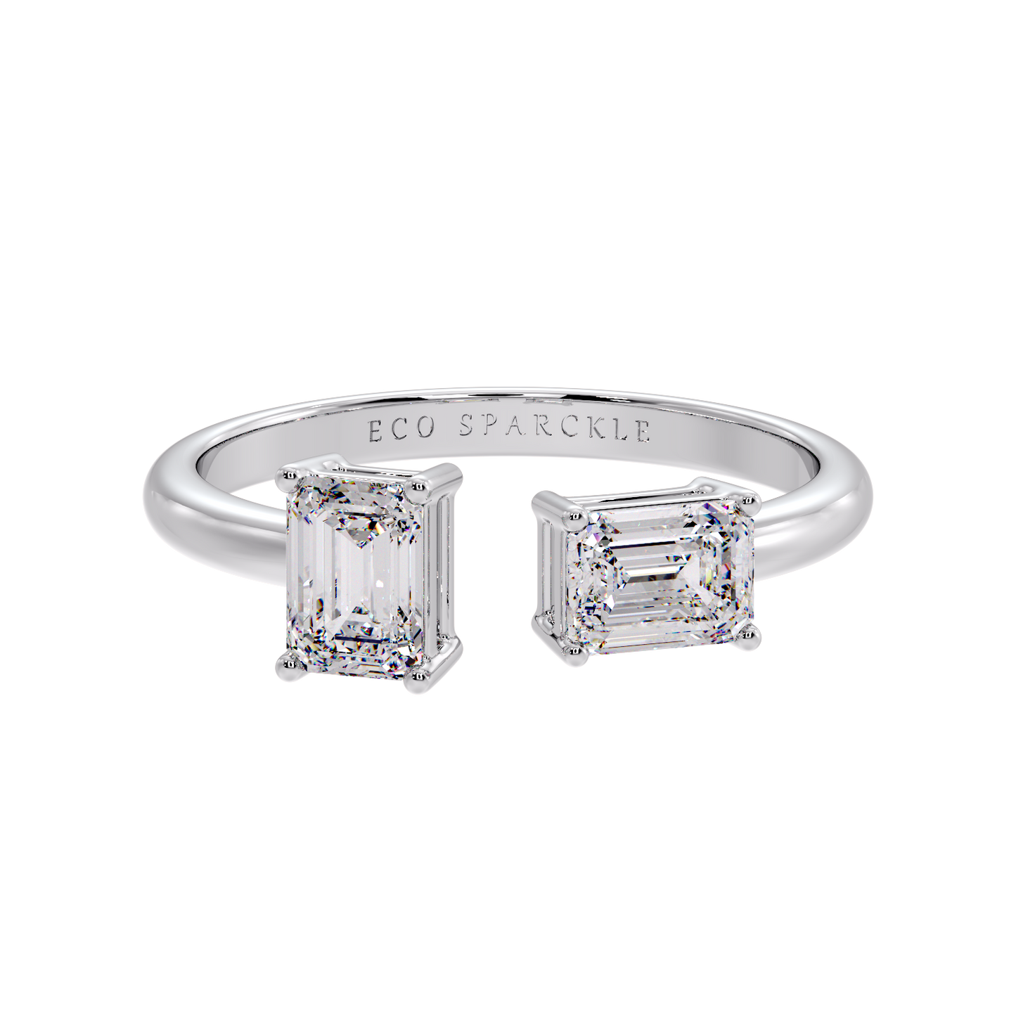 TWO STONE RING WITH TWO EMERALD