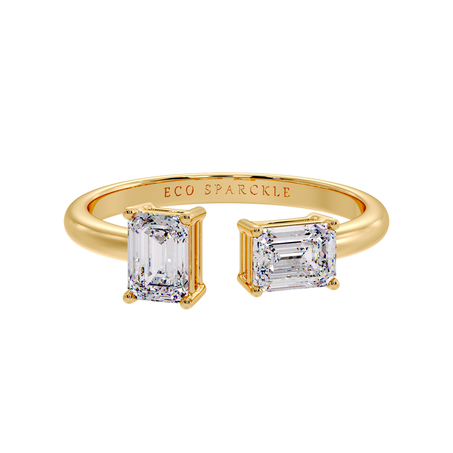 TWO STONE RING WITH TWO EMERALD
