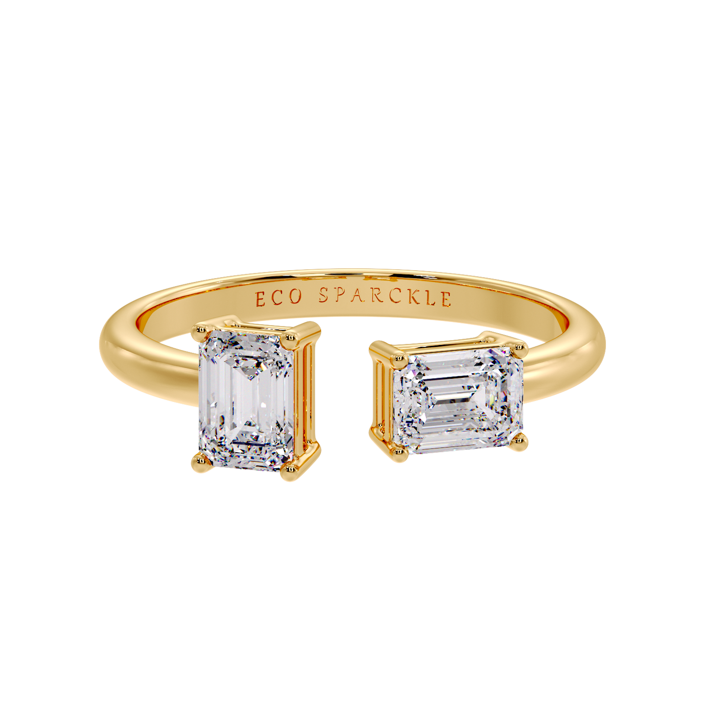 TWO STONE RING WITH TWO EMERALD