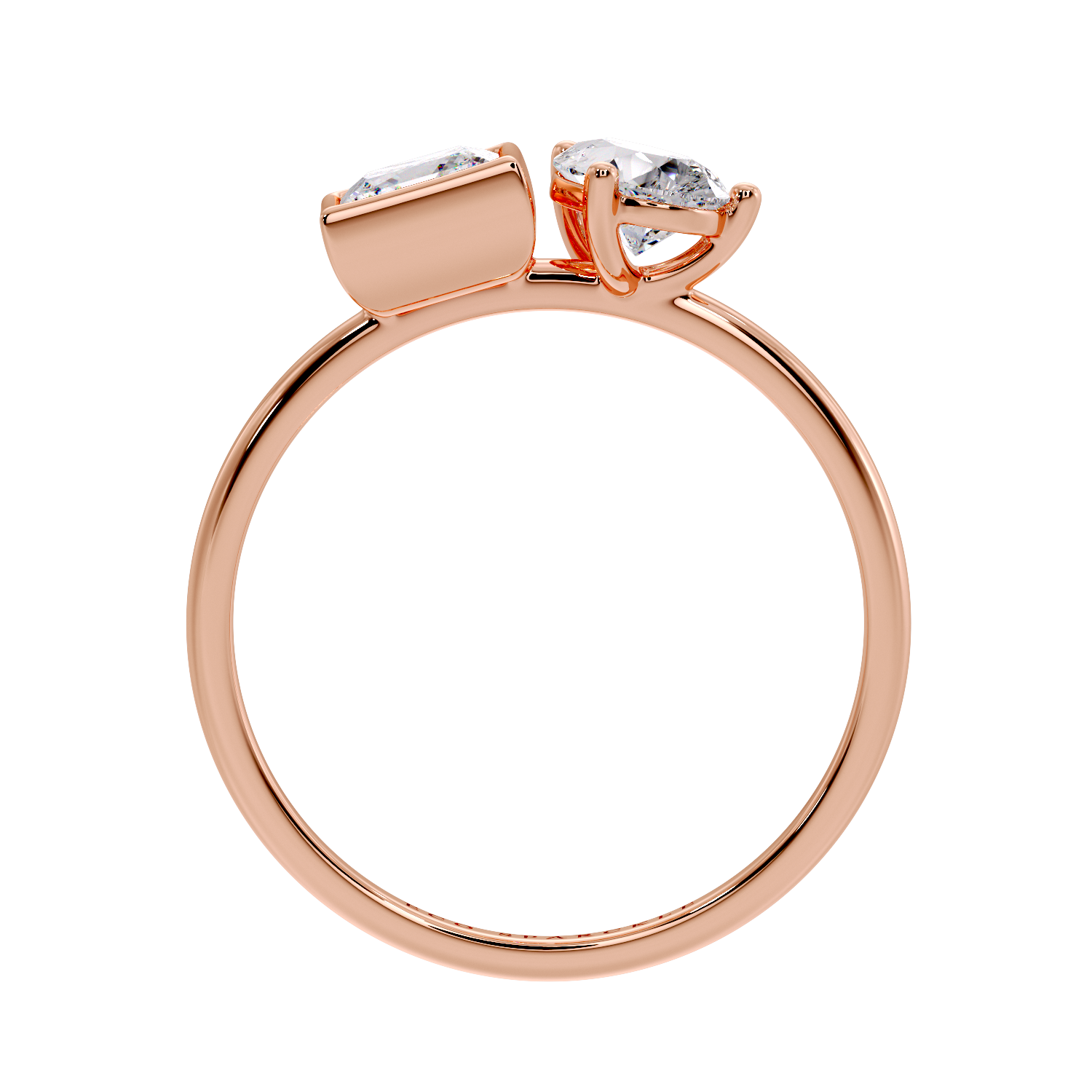 PRINCESS & PEAR TWO STONE RING